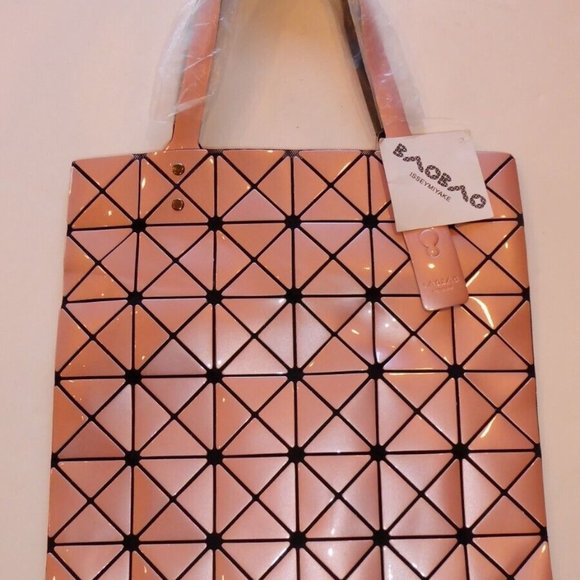 Issey Miyake BAOBAO Rose Pink Goldish Tote Handbag Bag - Picture 1 of 11